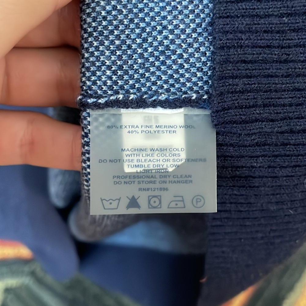 Blue Patterned Women's Sweater Title Nine - Picture 4 of 4